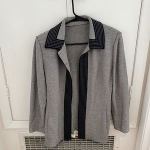 Navy and white St. John striped blazer